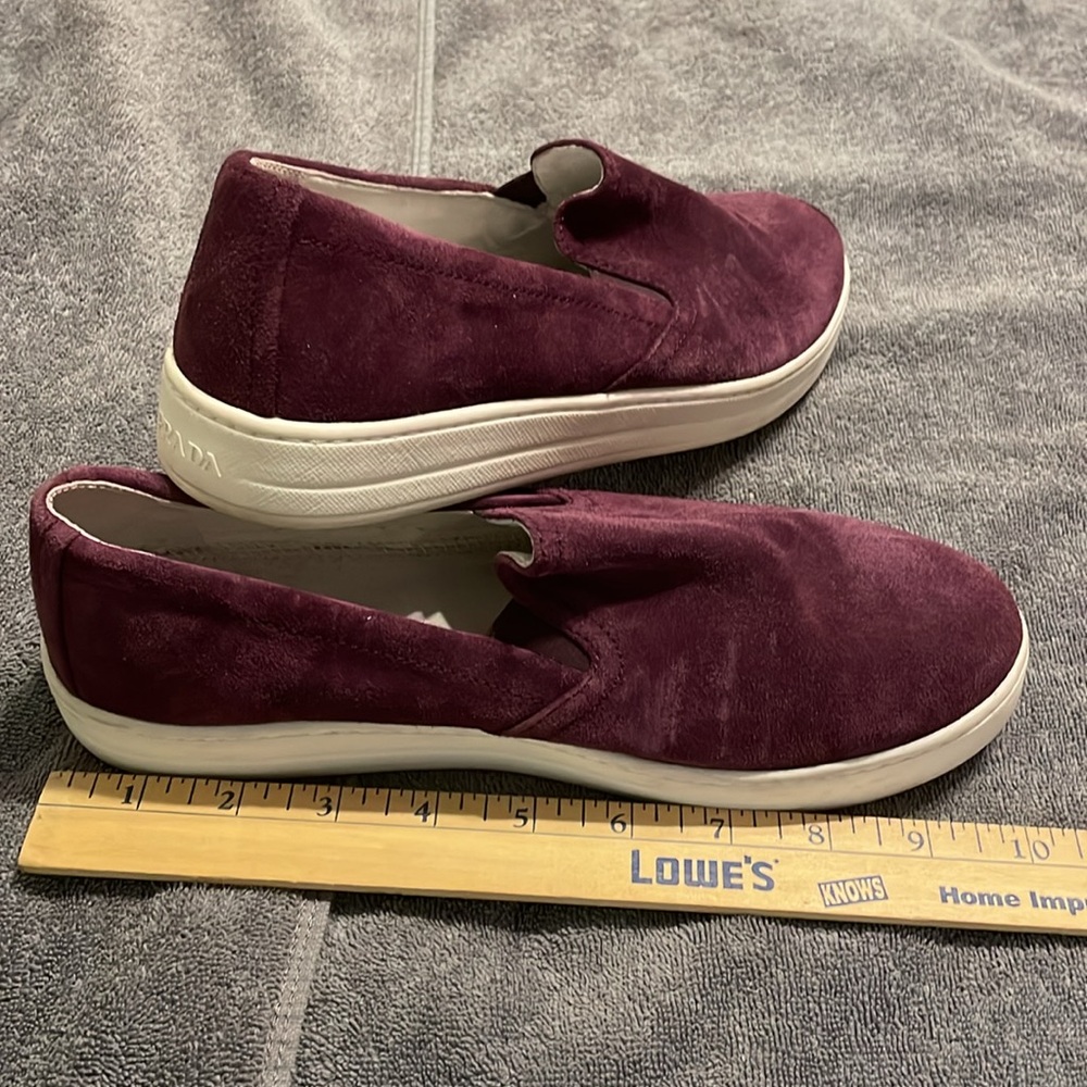 Prada Plum Purple Women’s Suede slip on shoes size EUR 37.5 / US 7.5 - 8 - Picture 6 of 10